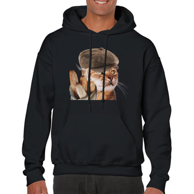 Sudadera con Capucha Unisex Estampado de Gato 