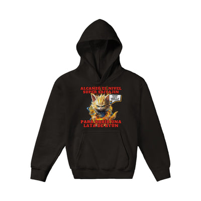 Sudadera con capucha júnior estampado de gato "Super Saiyajin Felino" Michilandia | La tienda online de los amantes de gatos