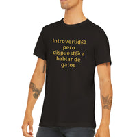 Camiseta unisex estampado de gato "Introvertid@"