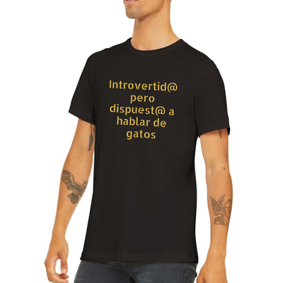 Camiseta unisex estampado de gato "Introvertid@" Gelato