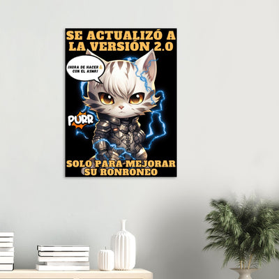 Panel de aluminio impresión de gato "Cyborg Kitty" Michilandia | La tienda online de los amantes de gatos