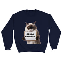 Sudadera unisex estampado de gato "Odio a la Gente" Gelato