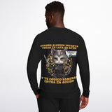 Sudadera Deportiva unisex estampado de gato "El Samurai del Atún" Subliminator