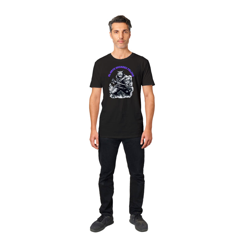 Camiseta unisex estampado de gato "El arte shinobi felino" Gelato