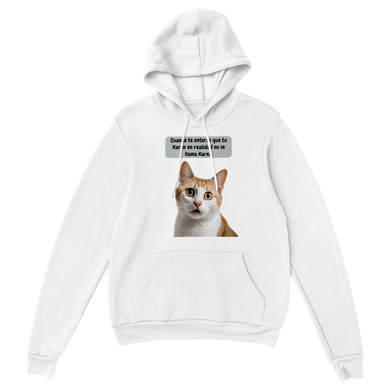 Sudadera con capucha unisex estampado de gato "¿Eres tú Karen?" Gelato