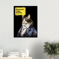 Panel de aluminio impresión de gato "René Michi Descartes"