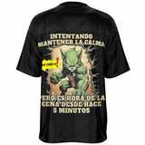 Camiseta de fútbol unisex estampado de gato "Hulk comer ya" Subliminator