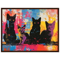 Póster de gato con marco de madera "Calles de Color" Michilandia | La tienda online de los fans de gatos