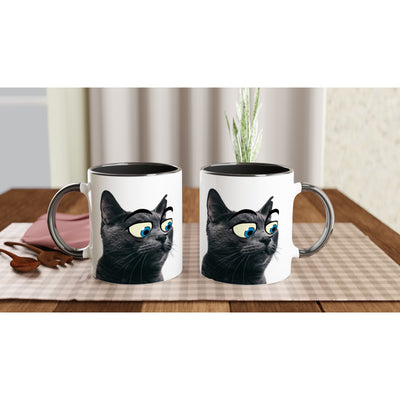 Taza Blanca con Impresión de Gato 