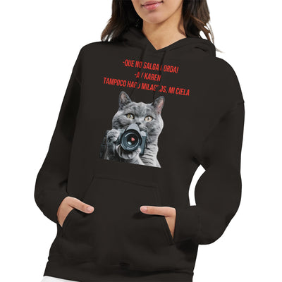 Sudadera con Capucha Unisex Estampado de Gato "Fotógrafo Miau" Michilandia