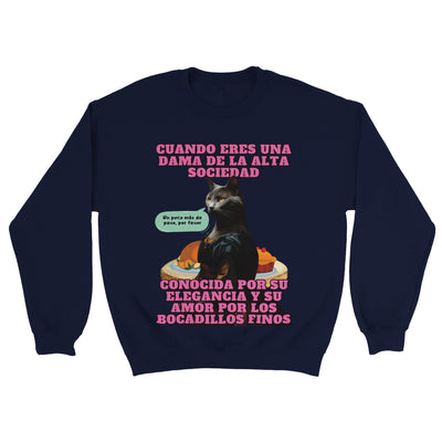 Sudadera Unisex Estampado de Gato "Dama Felina" Michilandia | La tienda online de los fans de gatos