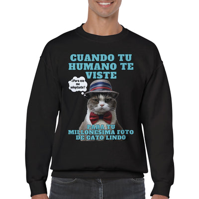 Sudadera unisex estampado de gato 