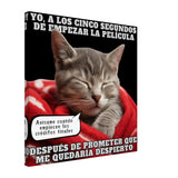 Lienzo de gato "Cinéfilo Dormilón" 50x50 cm / 20x20″