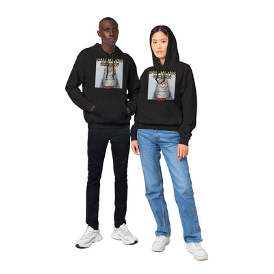 Sudadera con capucha unisex extampado de gato "Omae wa mou shindeiru" Michilandia | La tienda online de los amantes de gatos