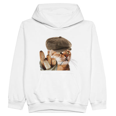 Sudadera con capucha júnior estampado de gato 