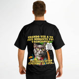 Camiseta de fútbol unisex estampado de gato "Vacaciones Clandestinas" Subliminator