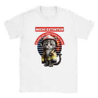 Camiseta unisex estampado de gato "Michi extintor" Gelato