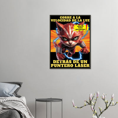 Póster Semibrillante de Gato con Marco Metal "Flash Cat" Michilandia | La tienda online de los amantes de gatos