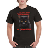 Camiseta Unisex Estampado de Gato "Solución Felina" Michilandia | La tienda online de los fans de gatos