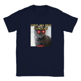 Camiseta júnior unisex estampado de gato "Nani?!" Navy