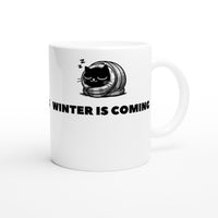 Taza Blanca con Impresión de Gato "Invierno Felino" Michilandia | La tienda online de los fans de gatos