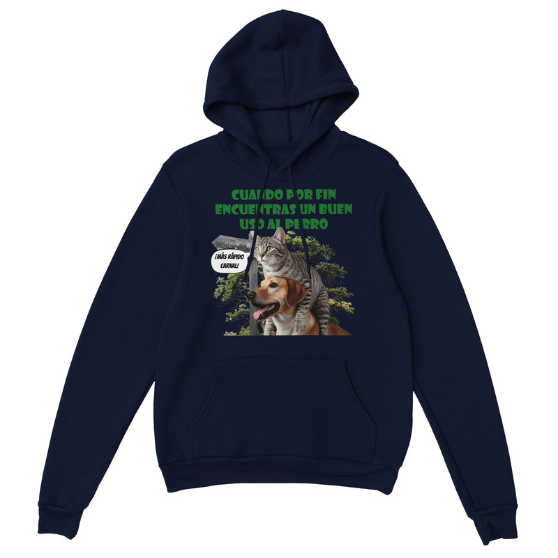 Sudadera con capucha unisex estampado de gato "El Transporte Felino" Gelato