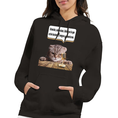 Sudadera con Capucha Unisex Estampado de Gato "Mandato Felino" Michilandia