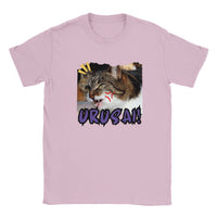 Camiseta Junior Unisex Estampado de Gato "Urusai!" Rosa claro