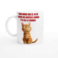 Taza Blanca con Impresión de Gato 