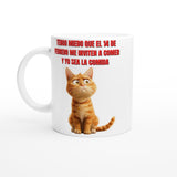 Taza Blanca con Impresión de Gato "Cita Miau" Michilandia | La tienda online de los fans de gatos