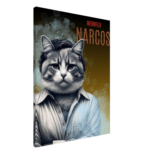 Lienzo de gato "Narcogato"