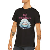 Camiseta unisex estampado de gato "Café & Ronroneos" Gelato