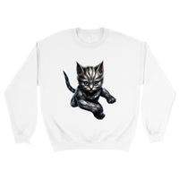 Sudadera unisex estampado de gato "Quick Kitty Plateado" Gelato