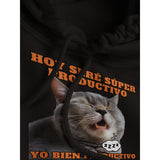 Sudadera con Capucha Unisex Estampado de Gato "Siesta Productiva" Michilandia | La tienda online de los fans de gatos