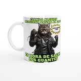 Taza Blanca con Impresión de Gato "El Intocable" Michilandia | La tienda online de los fans de gatos