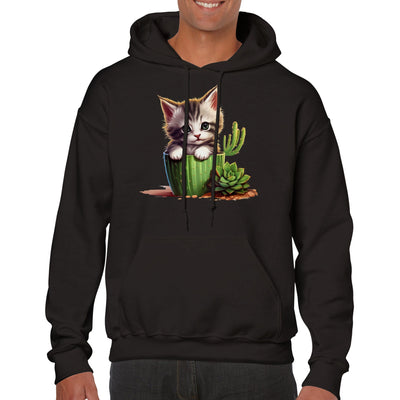 Sudadera con capucha unisex estampado de gato 