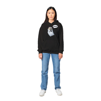 Sudadera con Capucha Unisex Estampado de Gato "Fantasma Miaurador" Michilandia | La tienda online de los fans de gatos