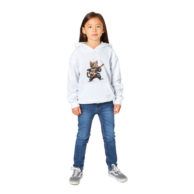 Sudadera con capucha júnior estampado de gato "Saiyajin Rockstar" Michilandia | La tienda online de los fans de gatos