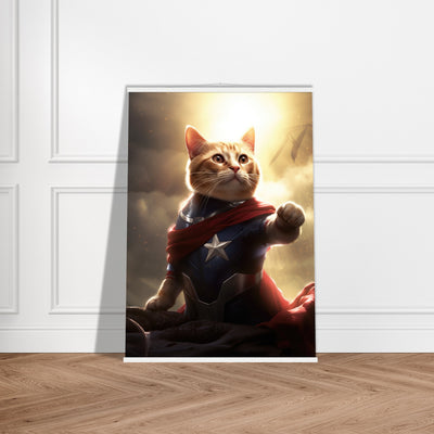 Póster semibrillante de gato con colgador 