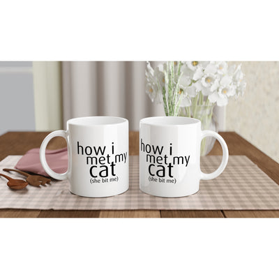 Taza Blanca con Impresión de Gato 