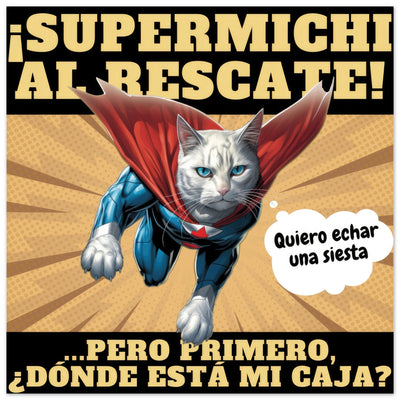 Panel de aluminio impresión de gato "Prioridades" Michilandia | La tienda online de los amantes de gatos