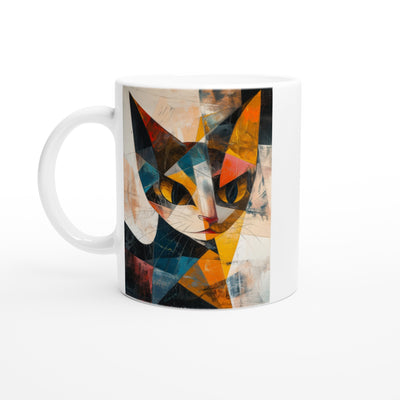 Taza Blanca con Impresión de Gato 