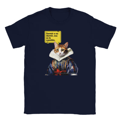 Camiseta júnior unisex estampado de gato "William Michi Shakespeare" Michilandia | La tienda online de los amantes de gatos