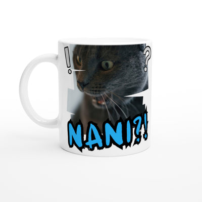 Taza Blanca con Impresión de Gato 