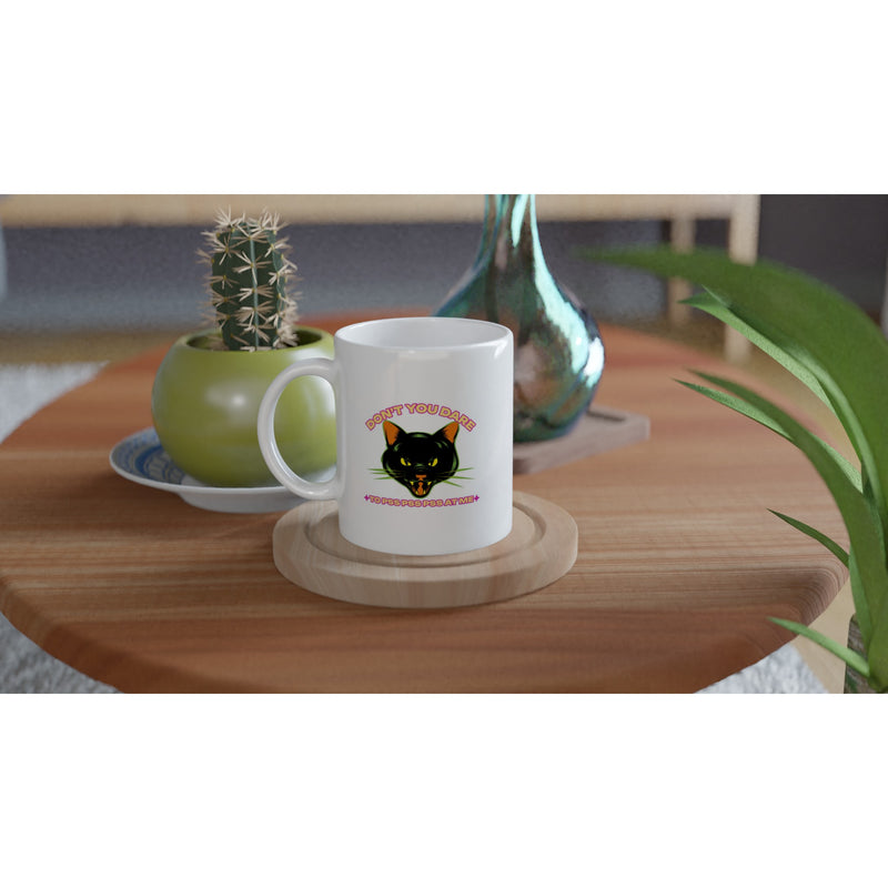 Taza Blanca con Impresión de Gato "No Me Pss Pss" Michilandia