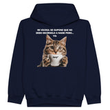 Sudadera con capucha júnior estampado de gato "Chisme Gatuno" Michilandia | La tienda online de los fans de gatos