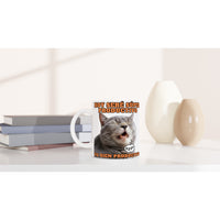 Taza Blanca con Impresión de Gato "Siesta Productiva" Michilandia | La tienda online de los fans de gatos