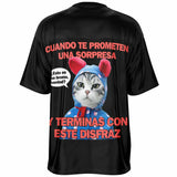 Camiseta de fútbol unisex estampado de gato "Sorpresa Dudosa" Subliminator