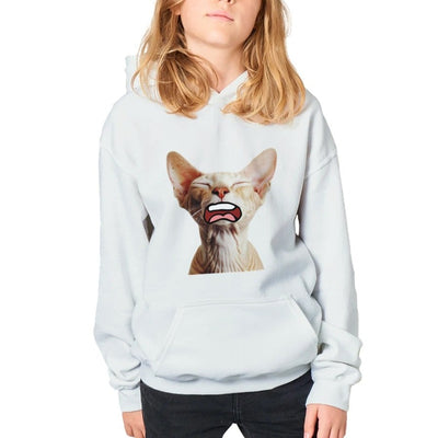 Sudadera con capucha júnior estampado de gato 