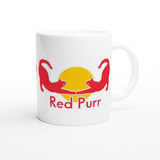 Taza Blanca con Impresión de Gato "Red Purr Energy" Michilandia | La tienda online de los fans de gatos